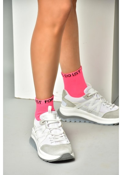 Fox Shoes S973113002 Beyaz Süet Kadın Spor Ayakkabı Sneakers Beyaz