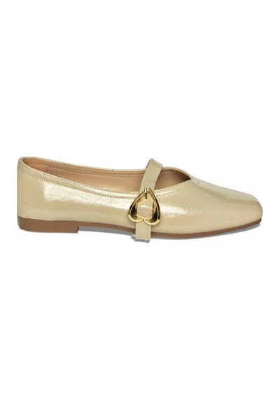 Fox Shoes Y726632608 Bej Rugan Kalp Toka Detaylı Kadın Babet Bej