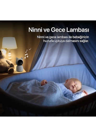 Akıllı Bebek Kamerası ve Hava Temizleyici Gece Lambalı