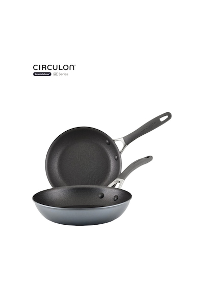 Circulon 2'li Kızartma Tava Seti 22 Cm + 26 Cm siyah
