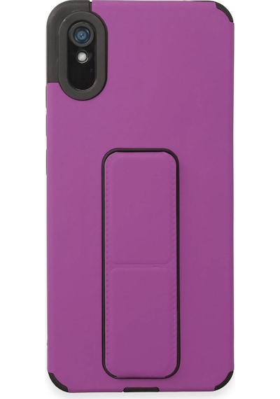 Cosmotex Newface Xiaomi Redmi 9a Kılıf Mega Standlı Silikon - Mor
