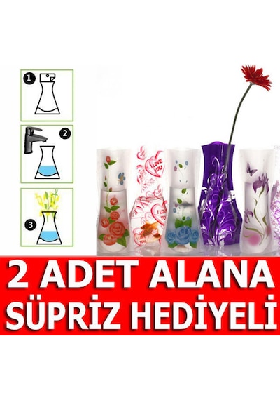 Katlanabilir Kırılmaz Şeffaf Plastik Vazo Çiçek Standı Çiçeklik