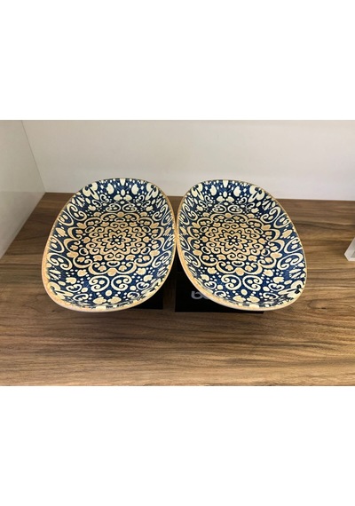 2'li Derin Servis Kasesi / Çukur Sunum Tabağı/salata/sote/soslu Yemek Sunum Alhambra Gourmet Oval P