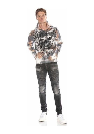 Cipo & Baxx Cl405 Kuru Kafalı Gotik Desen Kapşonlu Sweatshirt 001