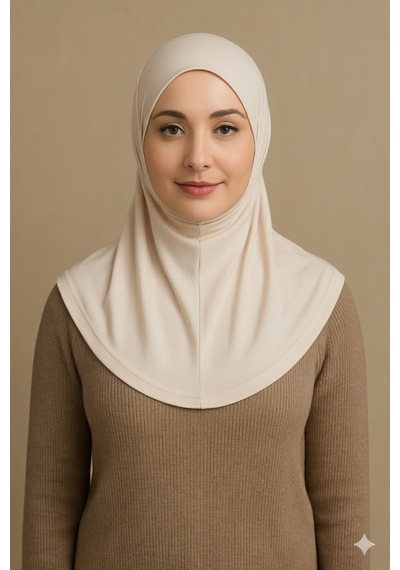Sonbaharmoda Rahat Ve Şık İki Parça Viskon Likralı Tesettür Hijab Bone İçlik Günlük Kullanım Ve Namaz İçin Bej