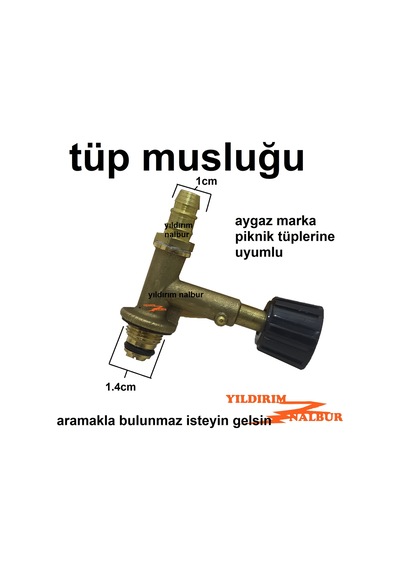 TÜP MUSLUĞU AYGAZ TÜPLER HORTUM GİRİŞLİ PÜRMÜZ ŞALAMA MUSLUK İÇİN Çok Renkli