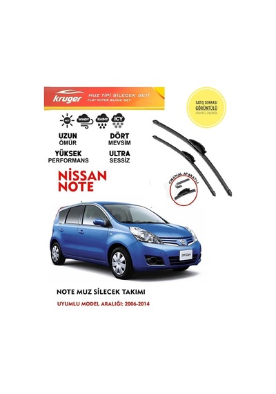 Nissan Note Silgeç Takımı 2009 Model Araca Uyumlu
