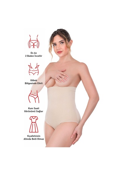 Ten Mı Emay 2080 Yüksek Bel Çıtçıtlı Slip Korse Ten