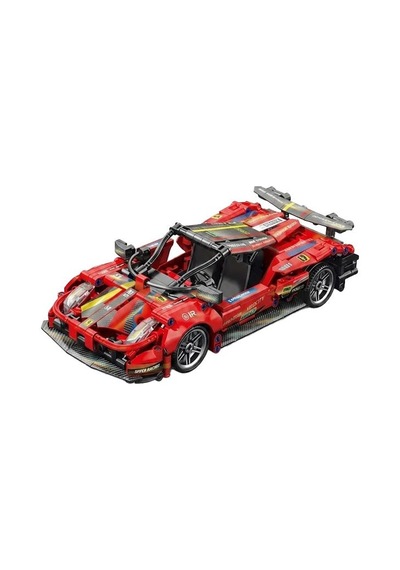 Toys E Toys Speed Building Blocks 1:18 Ölçek Çek Bırak Kırmızı Yarış Arabası Yapı Blok Seti 426 Parça 9055-7