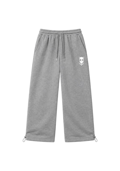 Zaee Panther Nakışlı Ayarlanabilir Paça Baggy Eşofman Altı gri