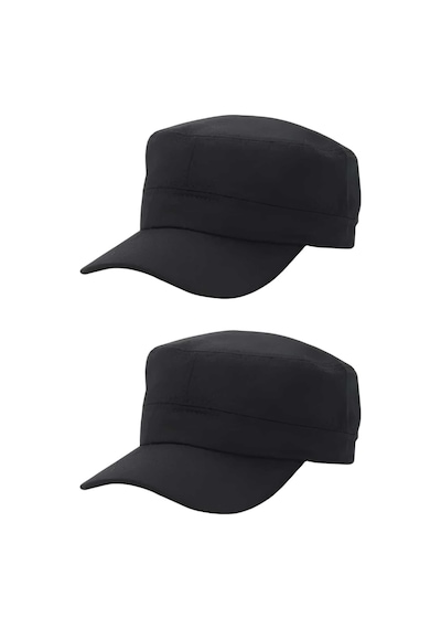 Uniquetrenders Unisex Pamuklu Castro Şapka 2 Adet Siyah Siyah