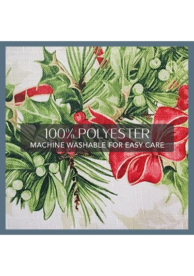 Lexroo Home Fashions Holly Traditions Masa Örtüsü, Kumaş, Dikdörtgen, 152,4 X 304,8 Cm, Çok Renkli