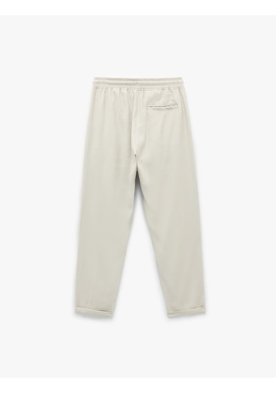 Koton Viskon Cep Detaylı Rayon Tapered Beli Bağcıklı Eşofman Pantolon Gri 5sam40010hw Gri