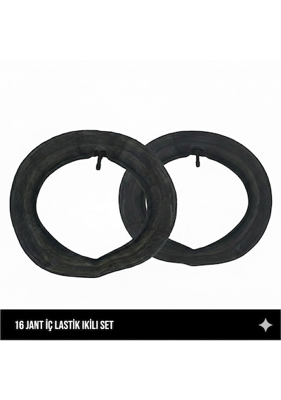 16 Jant İç Lastik 2'li Set - 16x1.75 / 2.125 Uyumlu - Oto Kalın Sibop 2 Adet Bisiklet İç Lastiği