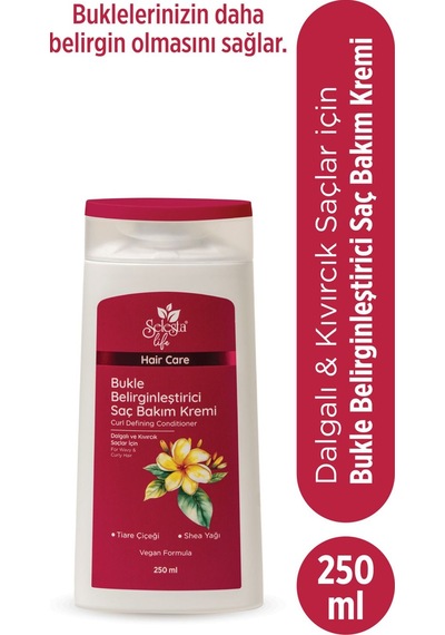 Selesta Life Tiare Çiceği Ve Shea Yağı Özlü Bukle Belirginleştirici Saç Bakım Kremi Dalgalı Ve Kıvırcık 250 Ml