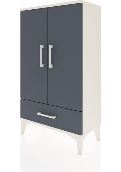 Arges Komodin 3 Raflı Tek Çekmeceli 2 Kapaklı 60x30x106 Aytaşı-antrasit Aytası