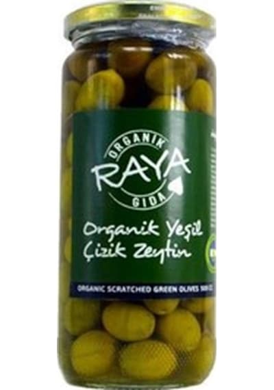 Raya Organik Yeşil Çizik Zeytin 500 G