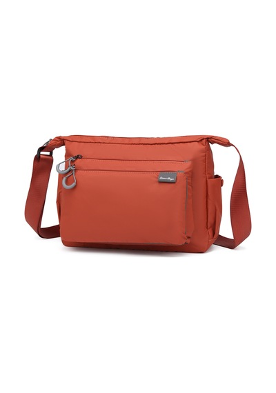 Smart Bags Hafif Kumaş Orta Boy Çok Cepli Kadın Postacı Çapraz Çanta Kiremit