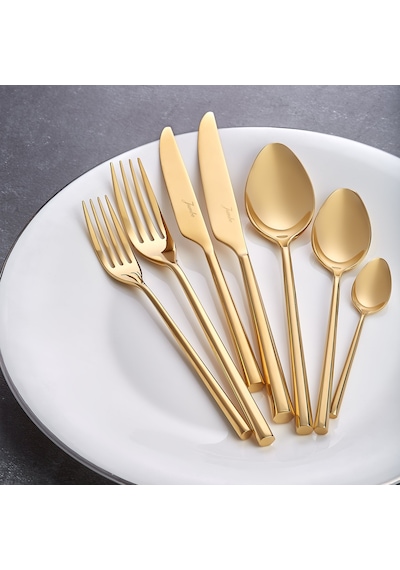 Jumbo 1001 Titanyum Gold 12 Kişilik 84 Parça Çatal Kaşık Bıçak Ta Gold
