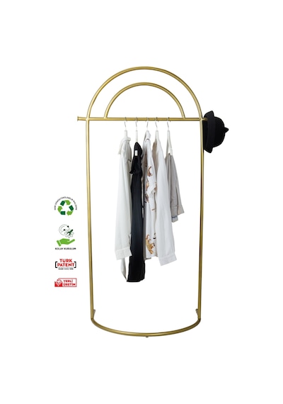 Hermes Metal Ayaklı Askılık Konfeksiyon Askılığı Gold Elbise Askılığı Kıyafet Askılığı Gold