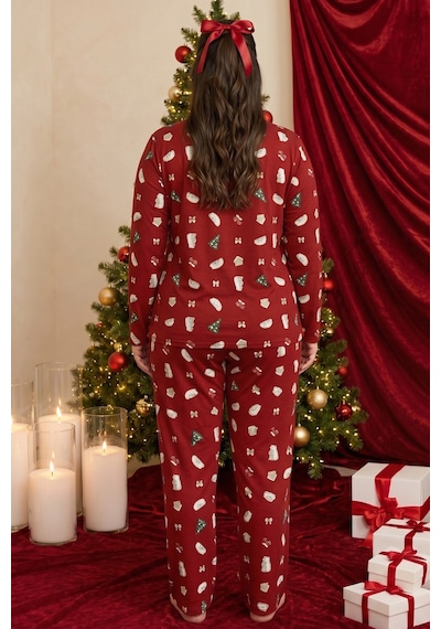 Siyah İnci Yılbaşı Temalı Desenli Termal Kumaşlı Ultra Soft Yumuşak Büyük Beden Battal Boy Örme Pijama Takımı 26226717 Bordo Siyah İnci Yılbaşı Temalı Desenli Termal Kumaşlı Ultra Soft Yumuşak Büyük Beden Battal Boy Örme Pijama Takımı 26226717 Bordo