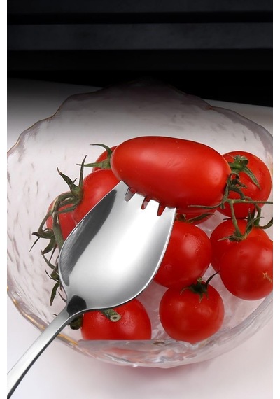 Ayrex 304 Çelik Silver Çatallı Kaşık Sofra Salata Tatlı Meyve Çatalı Cin751by Diğer