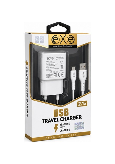 Exe E-307 2.1a Usb Seyahat Şarj Adaptörü Micro Usb Kablolu