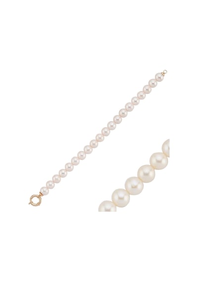 9,5 Mm Denizci Kilit Doğal İnci Bileklik 22 Cm / Sarı Sarı Sarı Altın