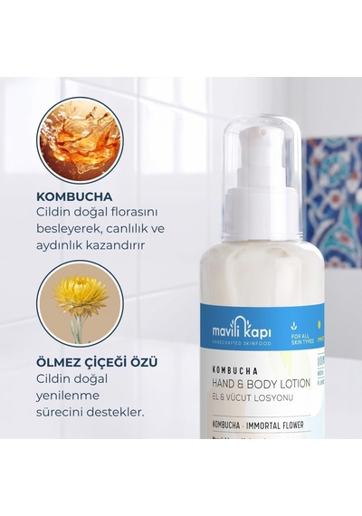 P.biotic El & Vücut Losyonu Kombucha Fermenti & Ölmez Çiçeği Yağı Probiyotik Nemlendirici Paraben İçermez