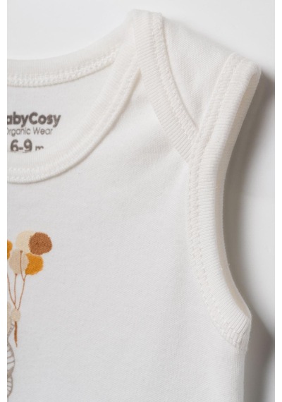 Babycosy Organic Wear Bebek 2li Askılı Zıbın Body %100 Organik Pamuk - Bebek Ve Yenidoğan Serisi - Csy3050 Ekru