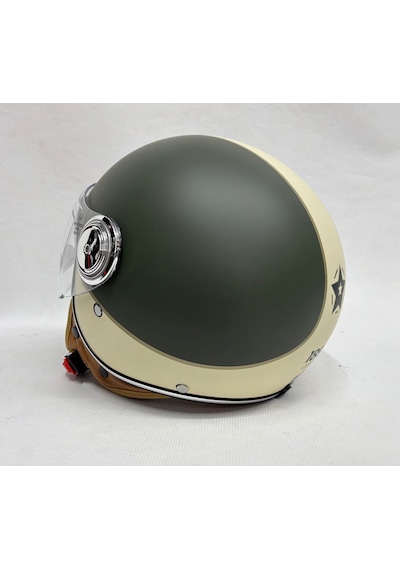 Nero Tk-06 Şefaf Vizörlü Yarım Açık Kask Mat Y4 Çok Renkli