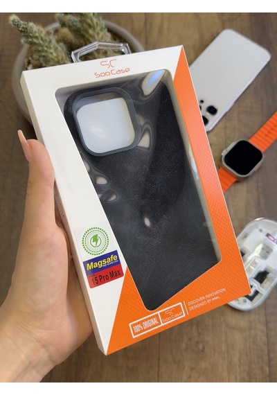 Apple iPhone 15 Pro Max Uyumlu Kadife Yüzeyli Magsafe Uyumlu Premium Kılıf Soocase691 Siyah