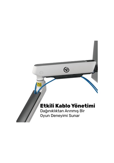 Npo Std54012hlw Elysium 27"-45" Profesyonel Gaming Rgb Amortisörlü Vesa Tek Kol Monitör Tutucu