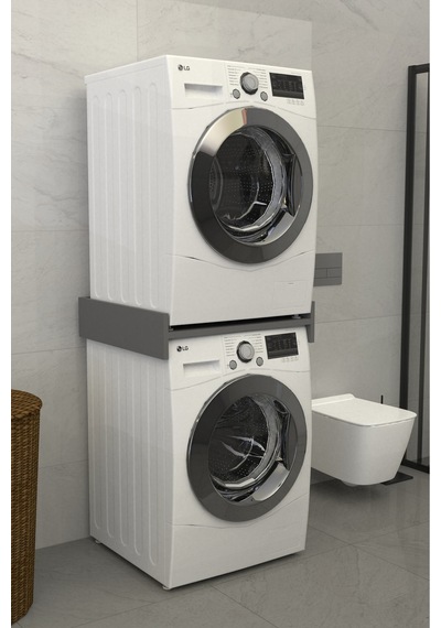 Solvo Banyo Dolabı Çamaşır Ve Kurutma Makinesi Dolabı Antrasit Gri