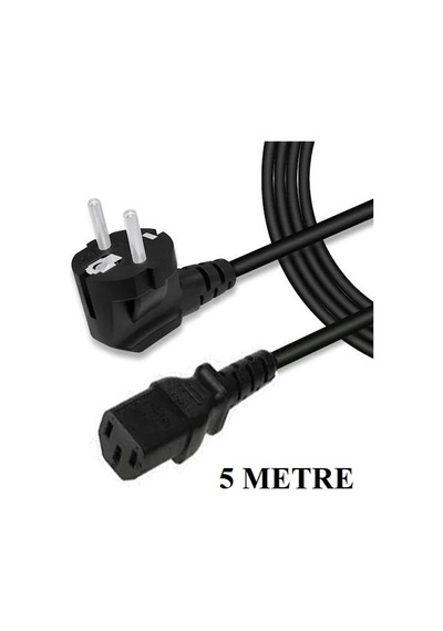 5 Metre C13 Power Kablo Bilgisayar PC Kasa Monitör Güç Kablosu