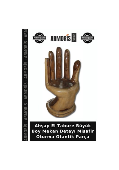 Ahşap El Tabure Büyük Boy Mekan Detayı Misafir Oturma Otantik Parça Doğal Ahşap