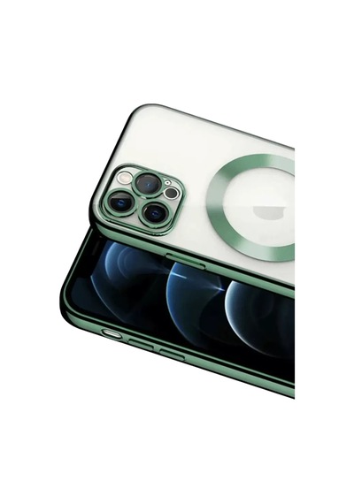 Newface Apple, Uyumlu iPhone 13 Pro Kılıf Kross Magneticsafe Kapak - Koyu Yeşil