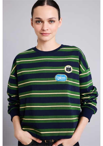 Defacto Loose Fıt Bisiklet Yaka Sweatshirt I2418ax26aunv241 Lacivert-nv241