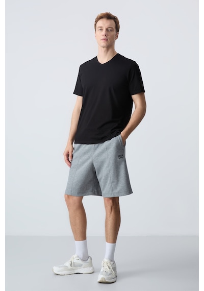 Air Jones Tommy Life Gri Melanj Pamuklu Kalın Yumuşak Dokulu Standart Fit Basic Erkek Şort - 81277 GRI MELANJ Air Jones Tommy Life Gri Melanj Pamuklu Kalın Yumuşak Dokulu Standart Fit Basic Erkek Şort - 81277 GRI MELANJ