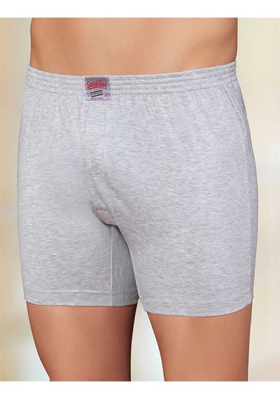 Erkek Siyah 6'lı Paket Penye Düğmeli %100 Pamuklu Boxer Yeni Sezon Me010 Gri