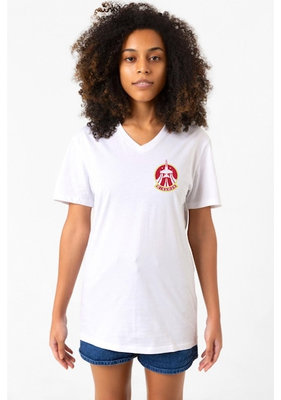Top Gun Wingman Beyaz Kadın V Yaka Tshirt Beyaz