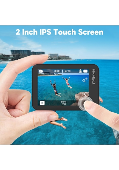 V50x 4k 30fps Aksiyon Kamera Ve Aksesuar Seti 20mp Wifi Aksiyon Kamerası Ipx7 Su Geçirmez Eıs 2.0 Çift Ekran, Dokunmatik Ekranlı, 2x 1350mah Pil Ve Aksesuar Kiti Diğer