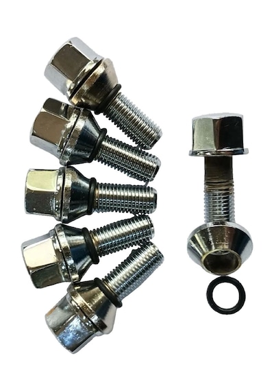 Bijon Krom Kaplı M12 X 1.5 Aa 19 Mm Diş 28 Boy 54mm 5 Adet