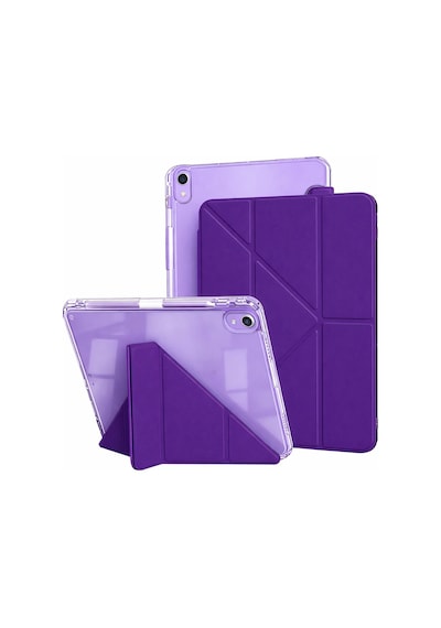 Apple Uyumlu iPad Air 11inç M2/m3 Air 4/5.nesil 10.9 Kılıf Mika Trifolding Şeffaf Kalem Bölmeli Kılıf