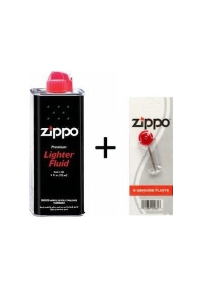 Zippo Çakmak Benzin 1Adet Taş 1Adet Set