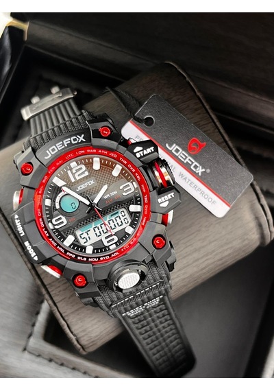 Joefox Küçük Kasa Digital Ve Analog 2 Yıl Garantili Kronometre+takvim+alarm+çoçuk Kol Saati Je.cbk21 Kırmızı - Siyah