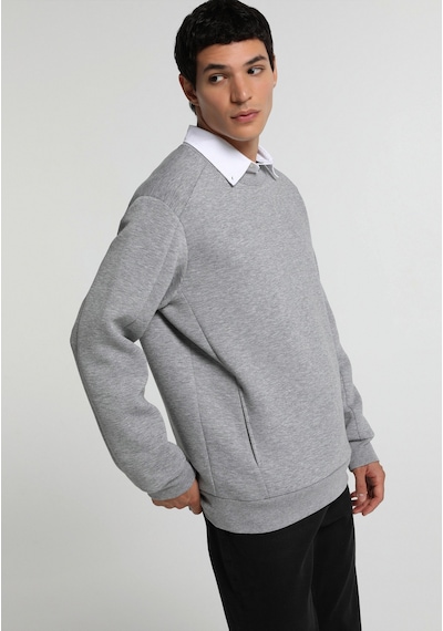 Colin's Colins Relaxed Fit Yuvarlak Yaka Düz Erkek Gri Sweatshirt Cl1081230 Q1.v2 Mga Gri Melanj