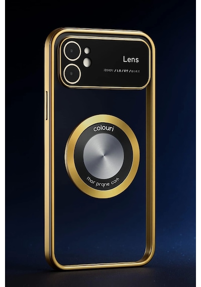 Apple Uyumlu iPhone 11 Kılıf Kamera Korumalı Magsafe Colourl Gold