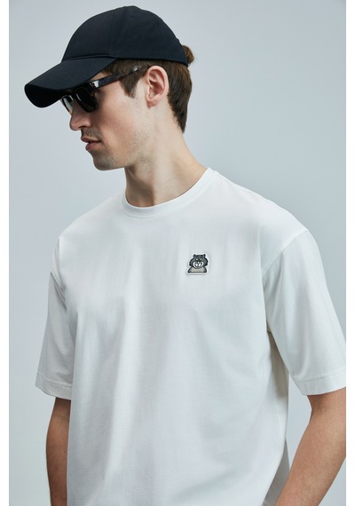 Lufian 111020251 Nımbus Modern Grafik Tişort Erkek T-shirt Beyaz
