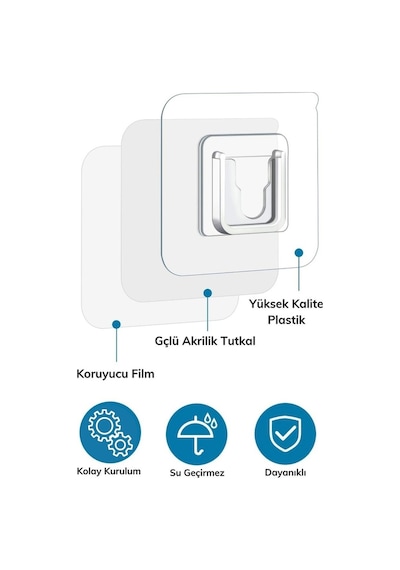 River World 10 Adet Şeffaf Çift Taraflı Yapışkanlı Eşya Sabitleme